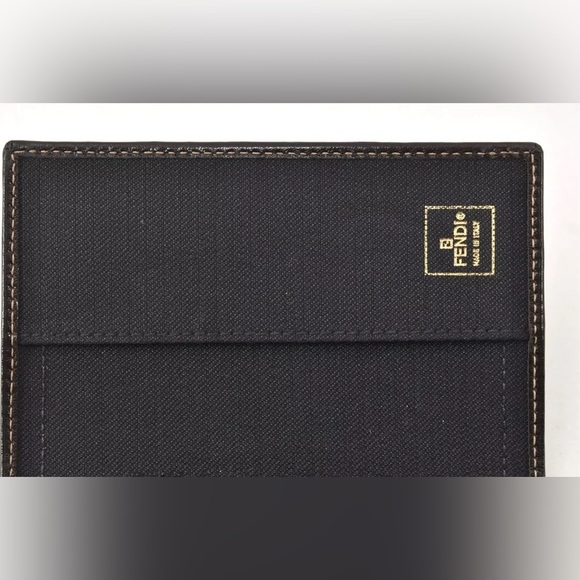 Authentic FENDI Zucca Agenda Notebook Cover Purse Canvas Leather Brown Box - Picture 14 of 16